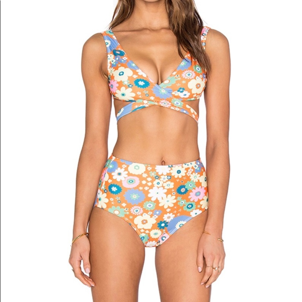 Motel bikini top & bottom in Flower Pop. XS